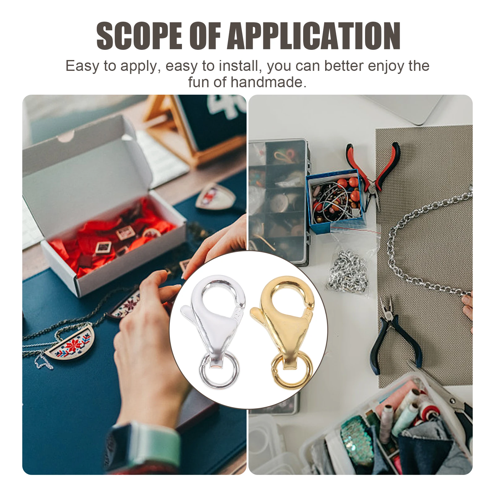 

4 Sets Lobster Claw Clasps Premium Silver Material Diy Bracelets Connecting Buckle Jewelry Making Supplies Durable Diy Necklace