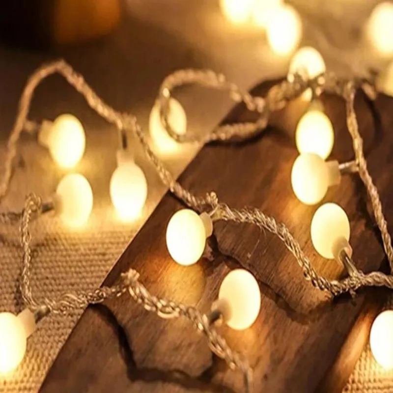 LED Frosted Small Ball Light String Outdoor Camping Tent Canopy Decoration Atmosphere String Light Birthday Wedding Decor