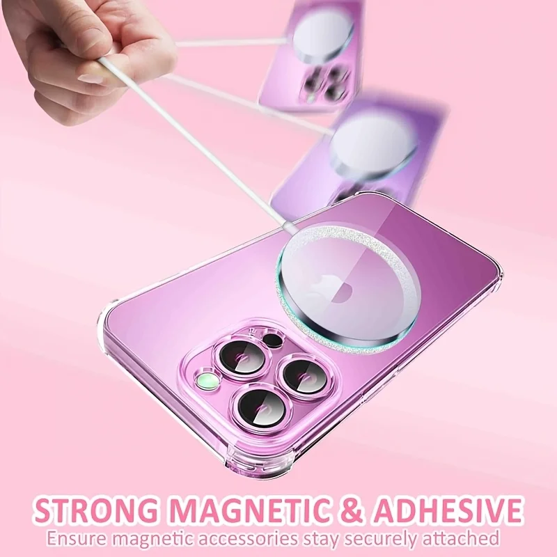 Pack of 4, Universal Magnetic Ring, Metal Ring Sticker, Suitable for All Phone Cases and Wireless Charging, Magnetic Car Stand/Phone Stand Conversion Kit, Silver - Detail 1