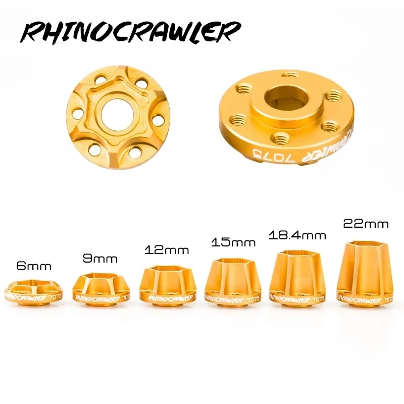 

RhinoCrawler 4Pcs 7075 CNC Aluminum 12mm Wheel Hex Hub for 1/10 RC Crawler Car 1.9 2.2 Wheels Axial SCX10 Capra MOA Shafty