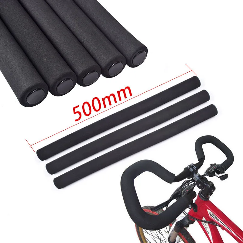 1Pair 50cm Bicycle Cycling Skidproof Handle Bar Sponge Tube with Cover Soft Foam Matte Handlebar for 22.2mm Bicycle Accessories