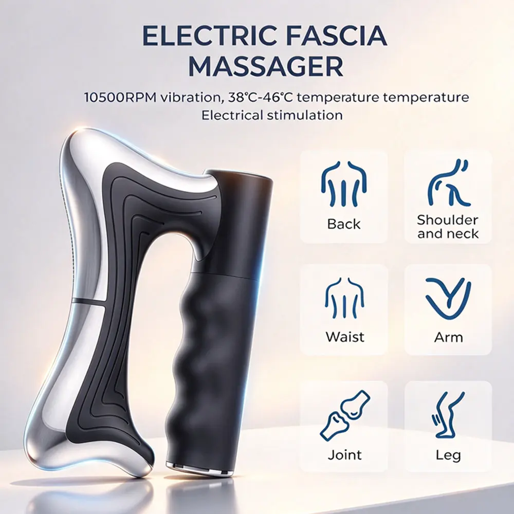 Portable Fascia Knife Massager Body Massage Muscle Scraper Fitness Scraping Board Vibration Muscle Relaxation Body Lifting Blade