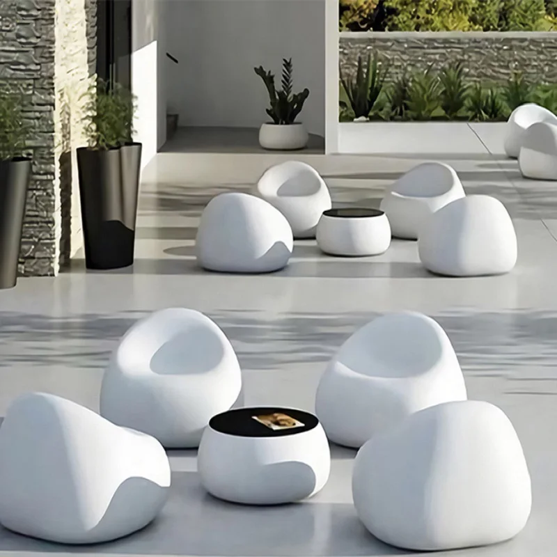 

Leisure cloud pebble sculpture bench sitting area letter outdoor bench