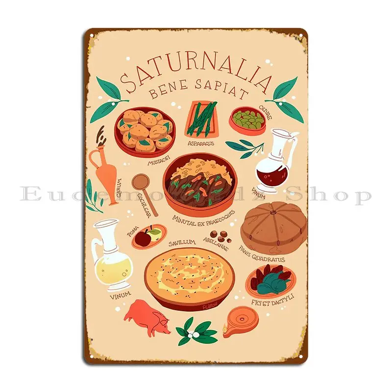 Saturnalia Feast Metal Signs Pub Club Designing Designer Cinema Tin Sign Poster