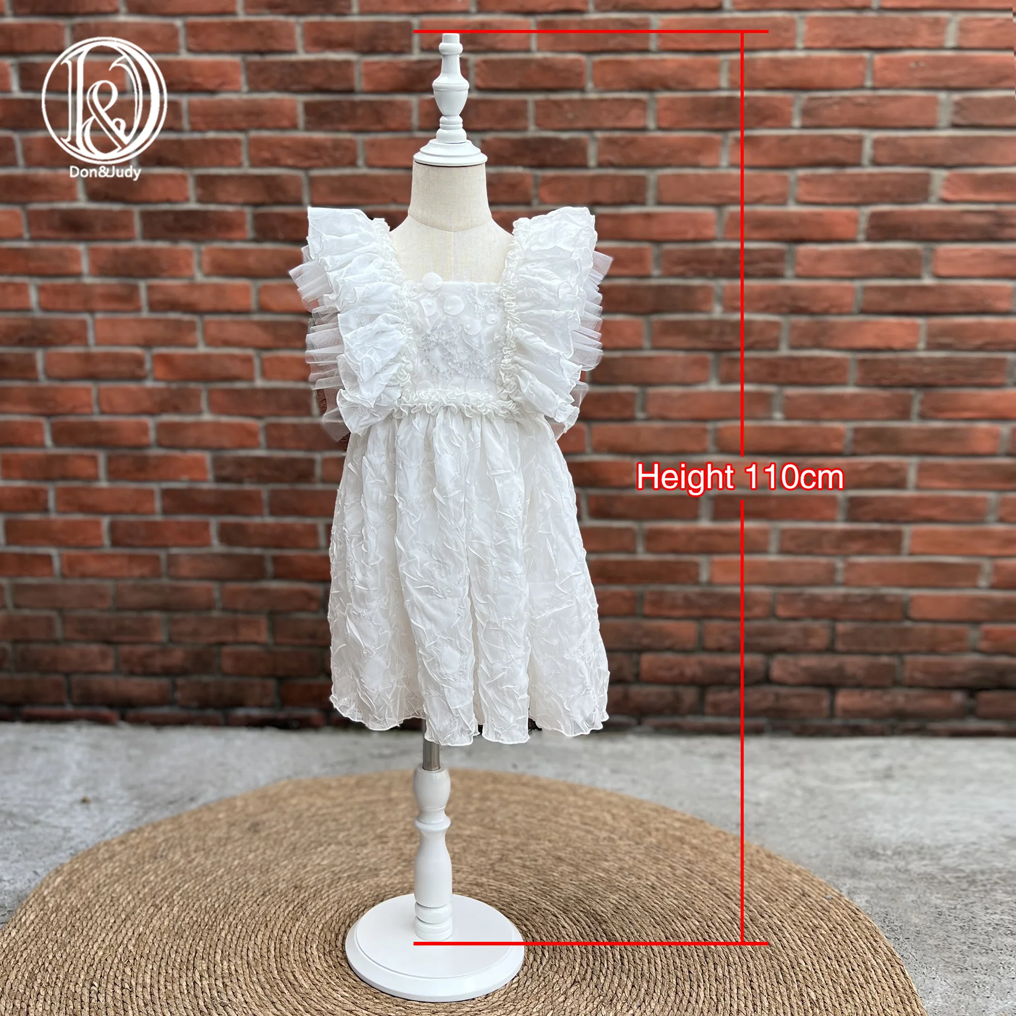 

Don&Judy Sequined Chiffon Little Girl Dress Photo Shoot Props Floral Ruffle Princess Kid Gown for Photography Accessories