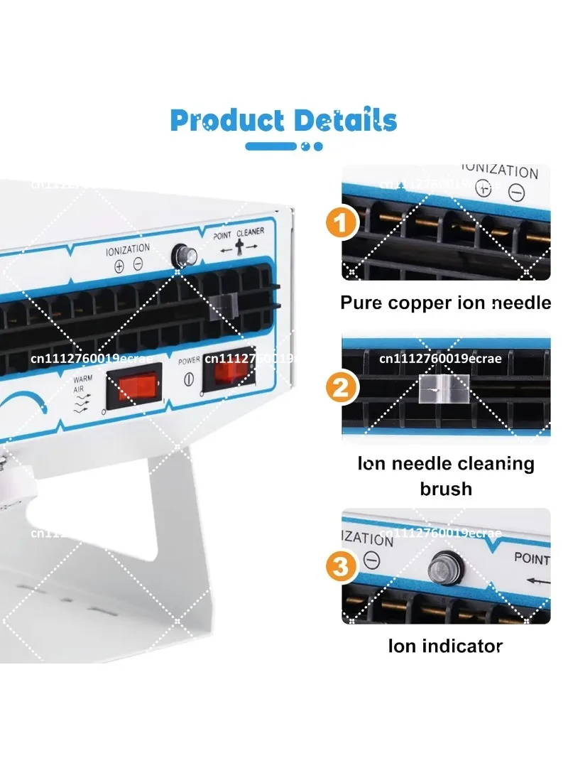 Anti Static Ionizing Air Blower ESD Ionizer Fan Static Eliminator for Electronics Workbench