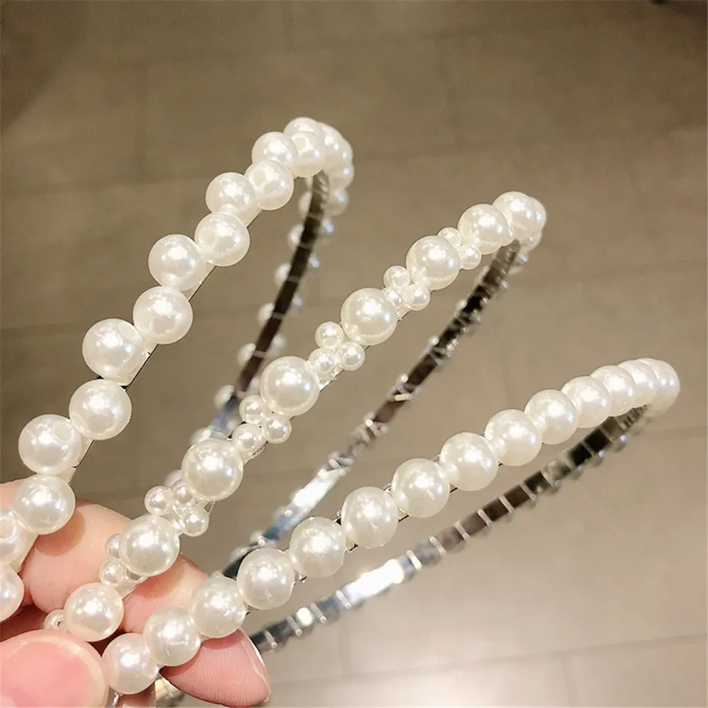 Fashion Pearls Headbands Women Rhinestones Hairbands Bridal Hair Hoop Party Wedding Hair Accessories For Women Girls