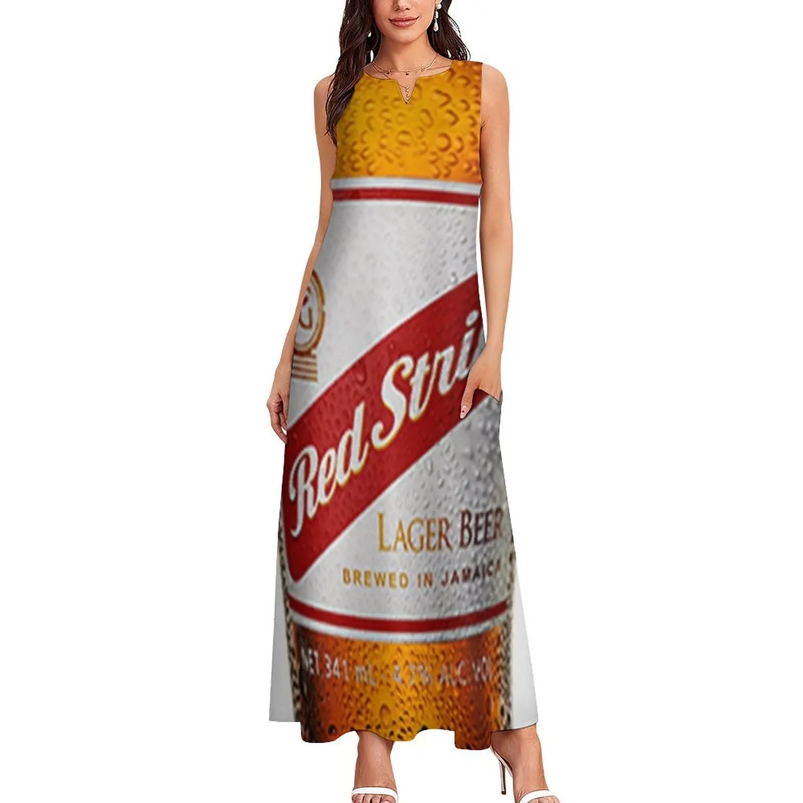 Red Stripe Cold Lager Beer Bottle Long Dress Dress vintage Elegant gown Bride dresses dress summer 2024 women