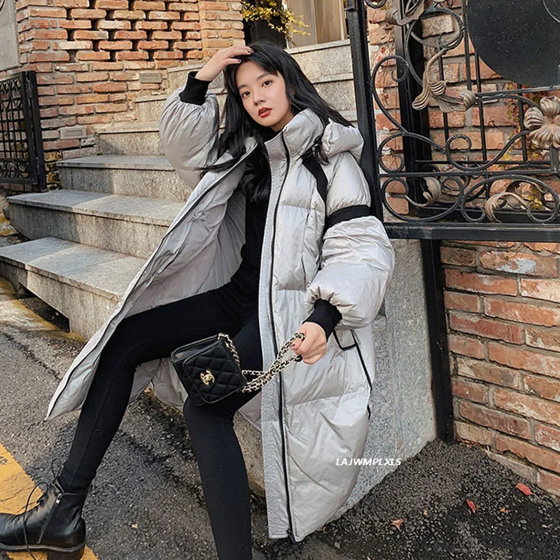 Winter 2023 90% New White Duck Down Coat Women Jacket Female Hooded Long Parkas Thick Warm Loose Casual Outwear Y234