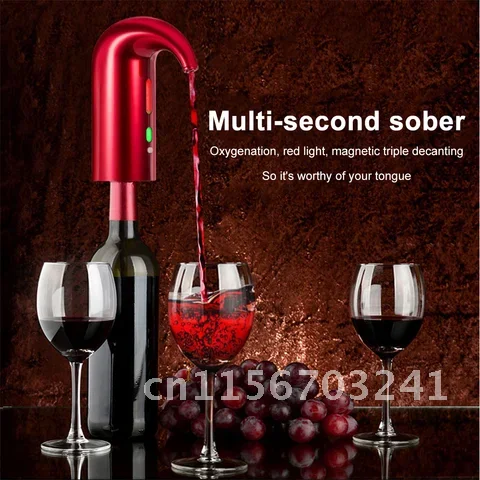 

Portable Electric Wine Pourer USB Rechargeable Wine Aerator Dispenser Pump Instant Wine Decanter One-Touch Automatic