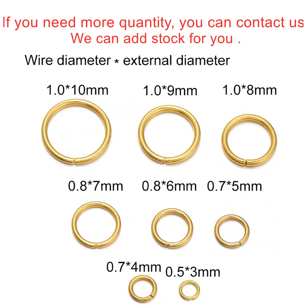 50-200pcs/lot 4 5 6 8 10 mm Stainless Steel Jump Rings Split Rings Connectors For DIY Jewelry Making Supplies Accessories