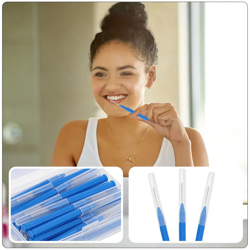 30Pcs Dental Interdental Brushes Effective Gap Cleaner for Braces Food Residue Removal Portable Oral Cleaners Home Office Travel