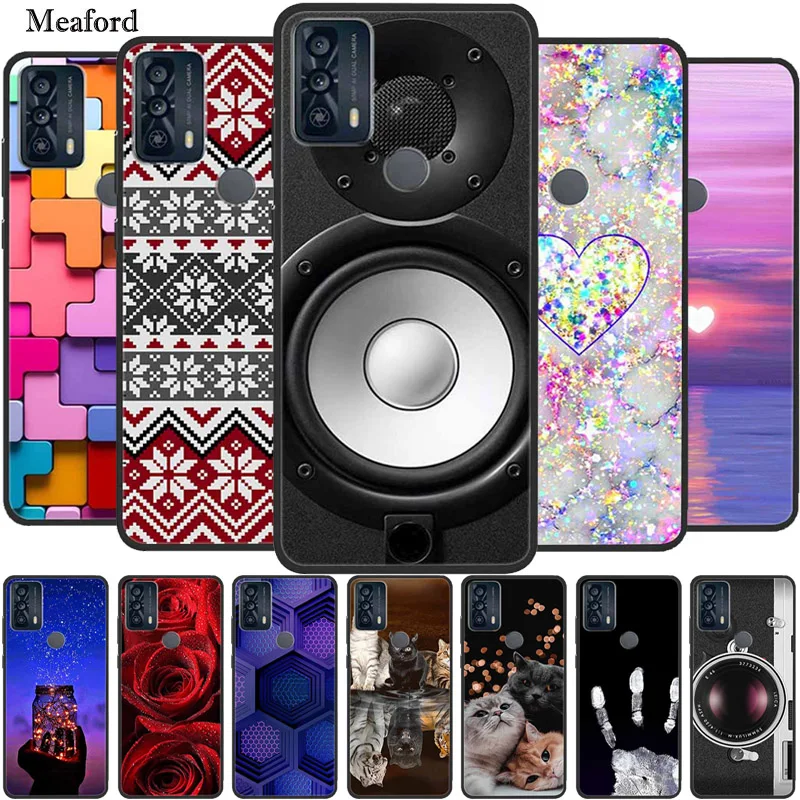 Para TCL 20Y 20E Funda de lujo de silicona suave TPU contraportada para TCL 20Y 20B fundas de teléfono TCL20Y 20 Y TCL20E lindo 6125F Funda de dibujos animados