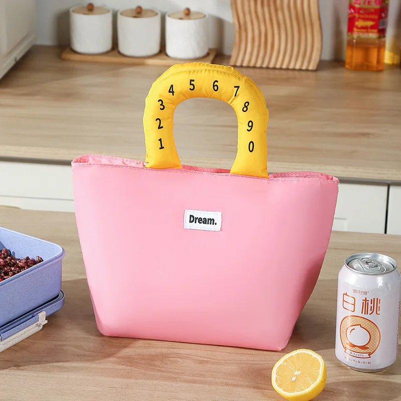 حقيبة غداء معزولة محمولة ذات سعة كبيرة لعمال المكاتب، صندوق غداء للطلاب مصنوع من رقائق الألومنيوم السميكة المقاومة للماء