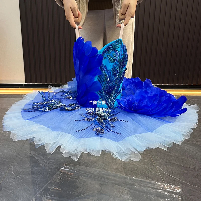 BT00411 プロフェッショナル高品質カスタムサイズ 7 層キッズガールズ女性大人パフォーマンスウェアブルーバードバレエチュチュ衣装