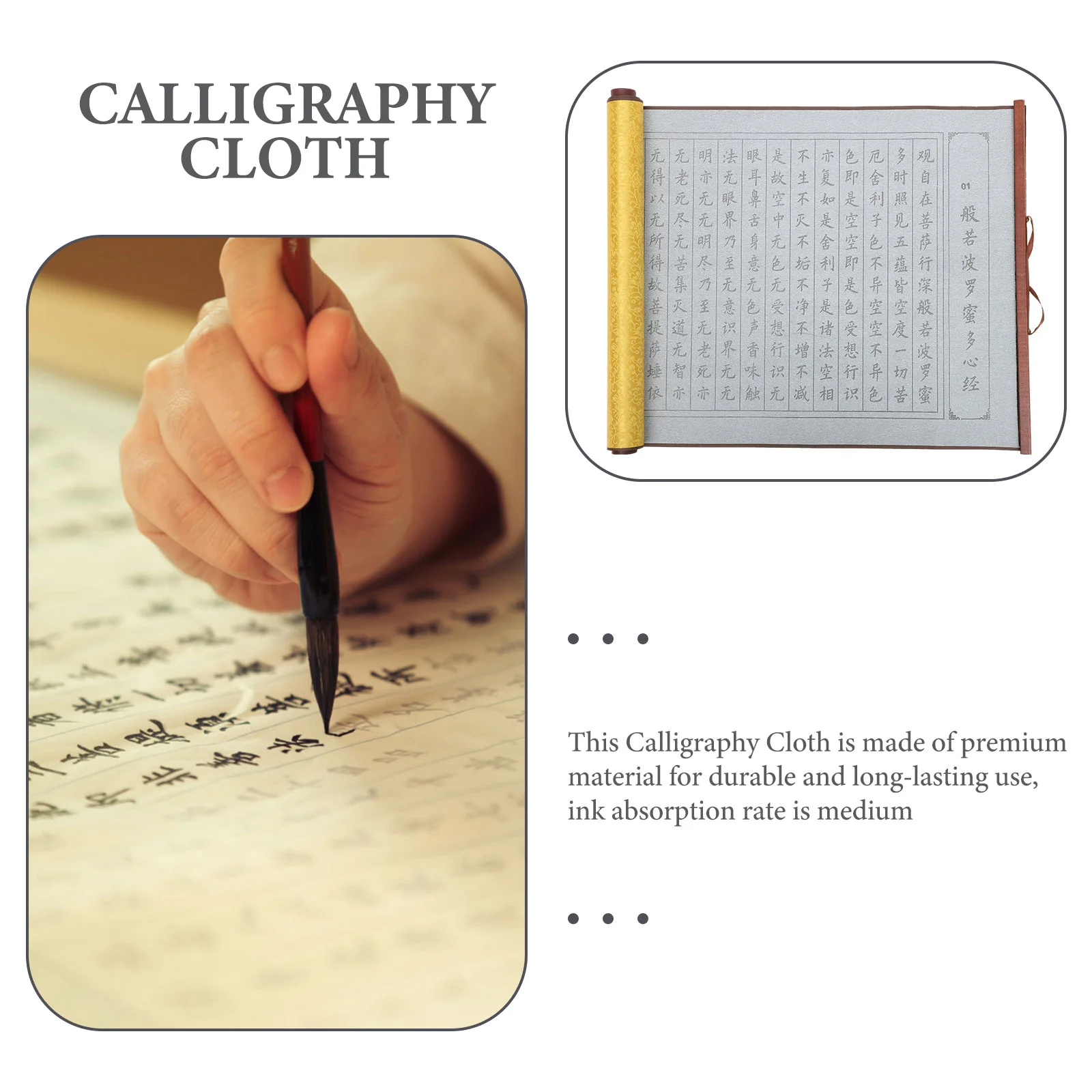 Writing Brush Reusable Cloth Water Accessories Calligraphy Chinese for Students Practice Child