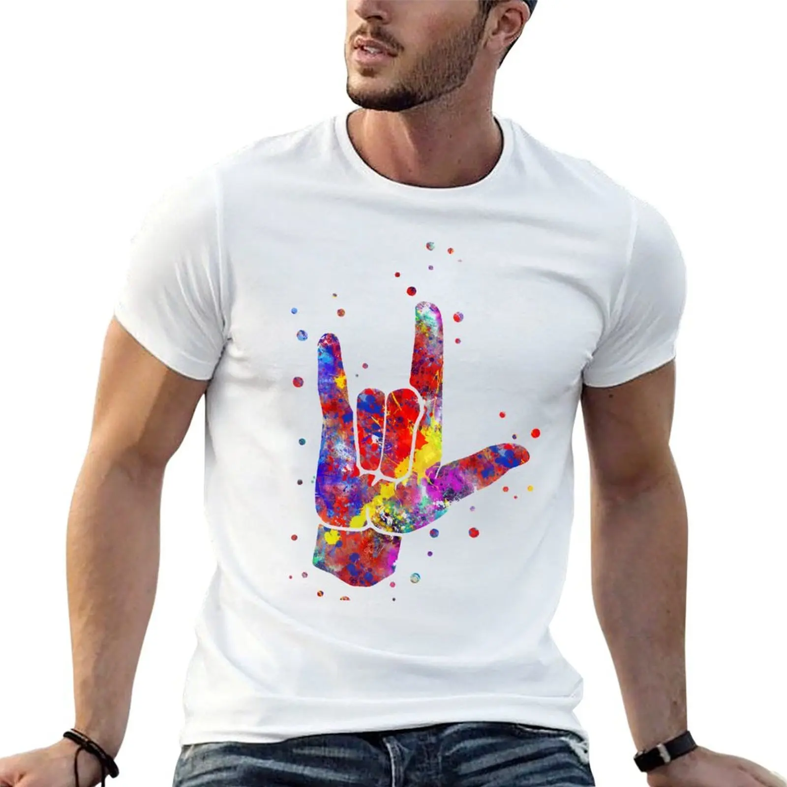 I love you ASL sign language, watercolor sign language,I love you American Sign Language T-Shirt