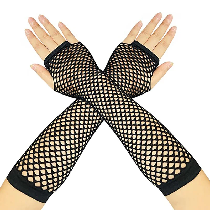 Gloves Long Fishnet Mesh Women Punk Multicolor Club Party Sexy Stage Performance Polyester Spandex Breathable Lightweight