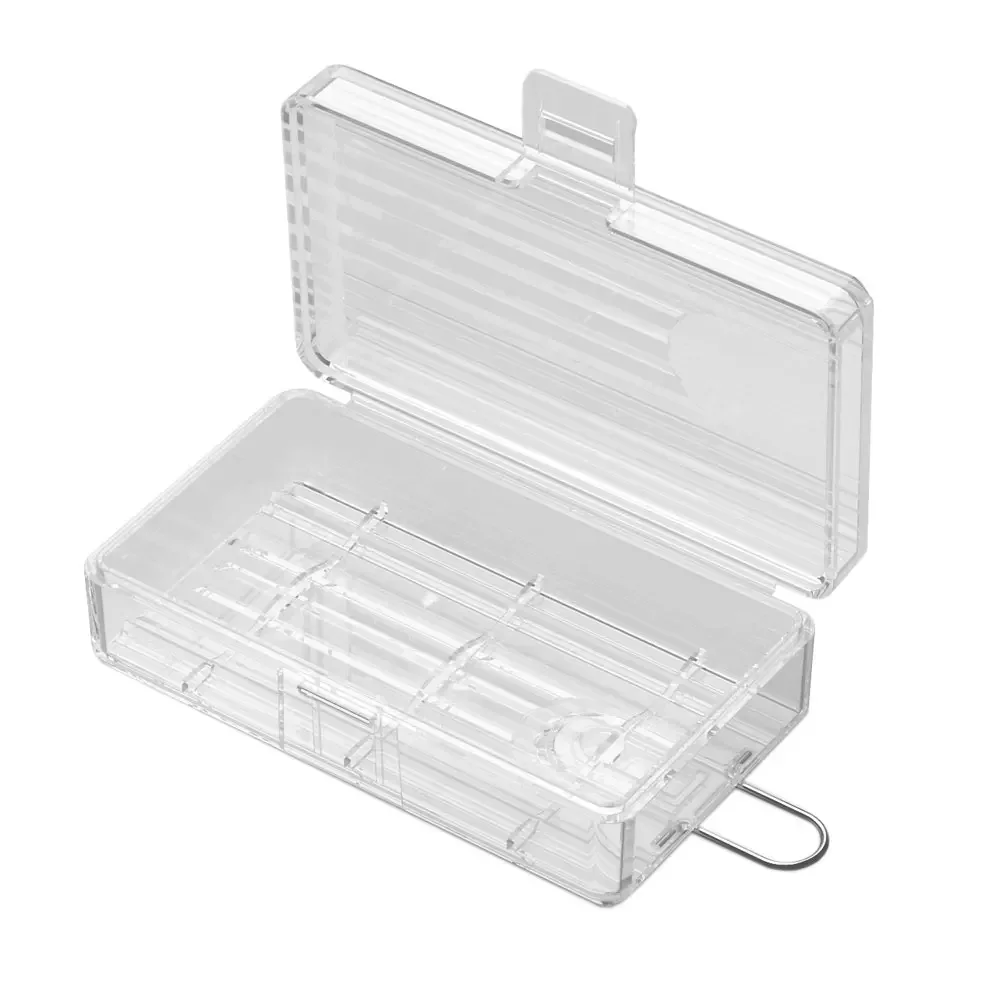 Soshine 18650 2 Slots Battery Storage Box with Clips Hard Plastic Battery Case Protecte Container for 2 Slots 18650 Battery