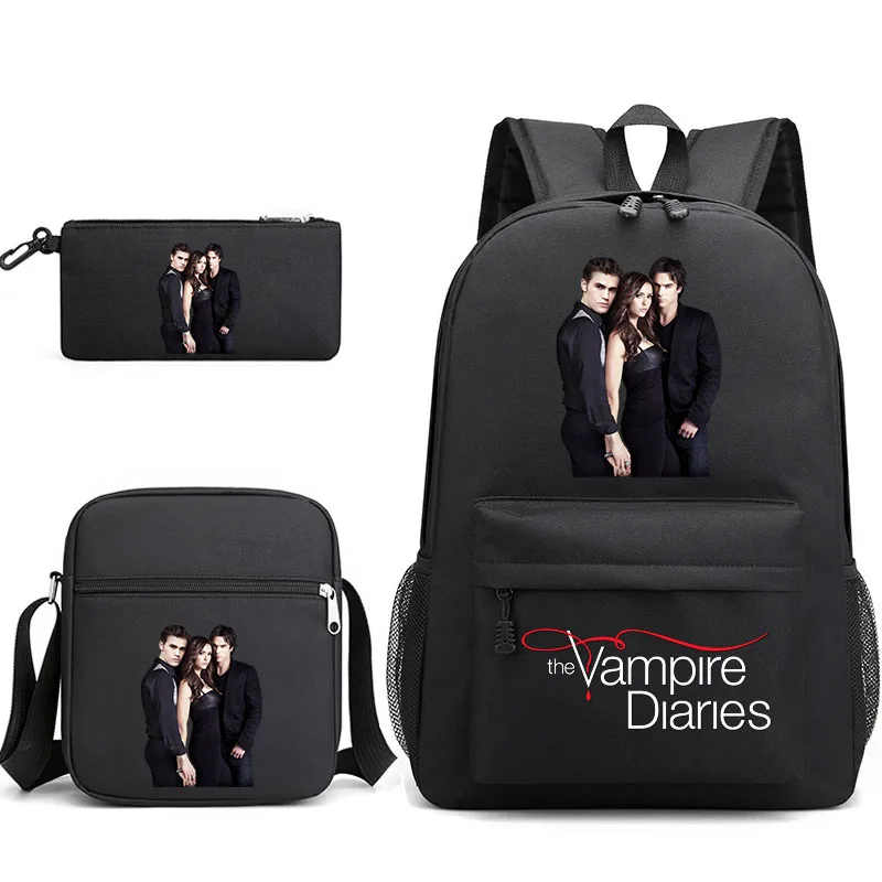 

3pcs The Vampire Diaries Bookbag Kids Backpack Student Boys Girls School bags Shoulder Bag Set Daily Backpacks Mochilas