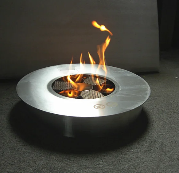 8 Liter Chemine Round Ethanol Fire Pit Freestanding Fireplace Outdoor Use