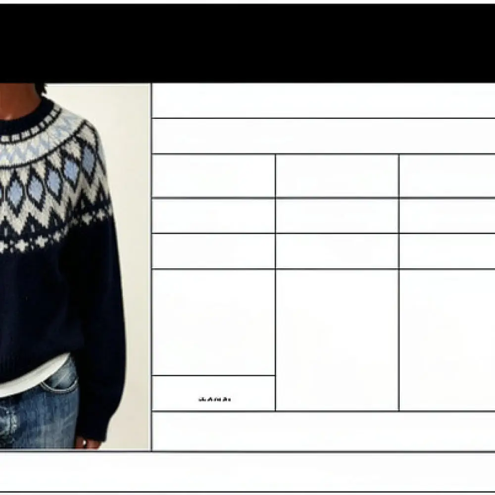 Women Winter Knitted Sweater Fair Isle Pullover O Neck Loose Long Sleeve Geometric Pattern Casual Warm Soft Tops