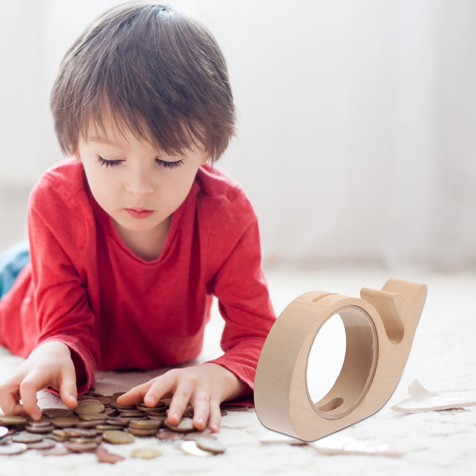 木製クジラ型貯金箱、装飾的な動物のコインバンク、子供用貯金箱、マネーポット、コインコレクターの装飾