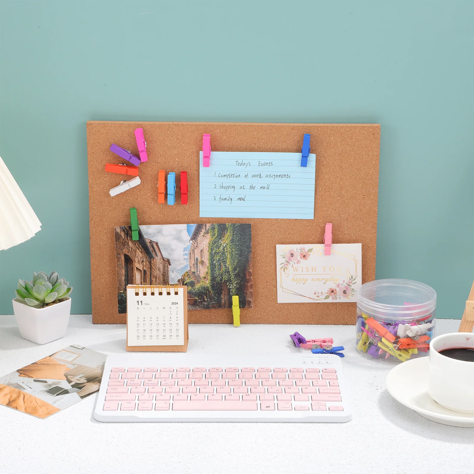 

50Pcs Wooden Push Pin Clips Stylish Strong Thumbtacks for Bulletin Cork Boards Classroom Home Decor Photo Message Display