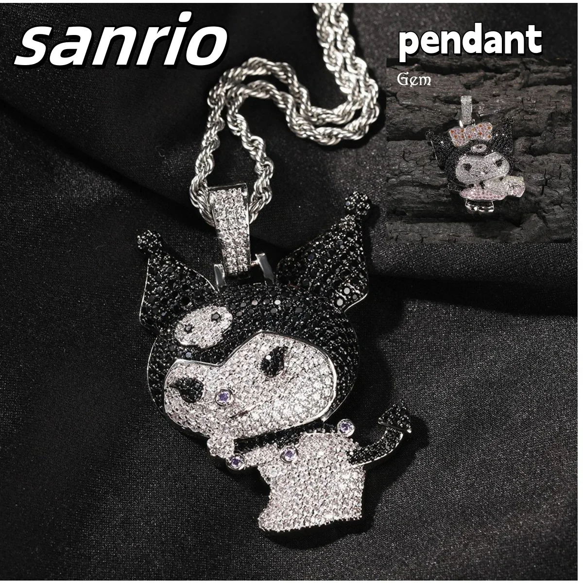 

sanrio necklace for women kuromi niche light luxury pendant Cuban jewelry halloween European and American style birthday gift
