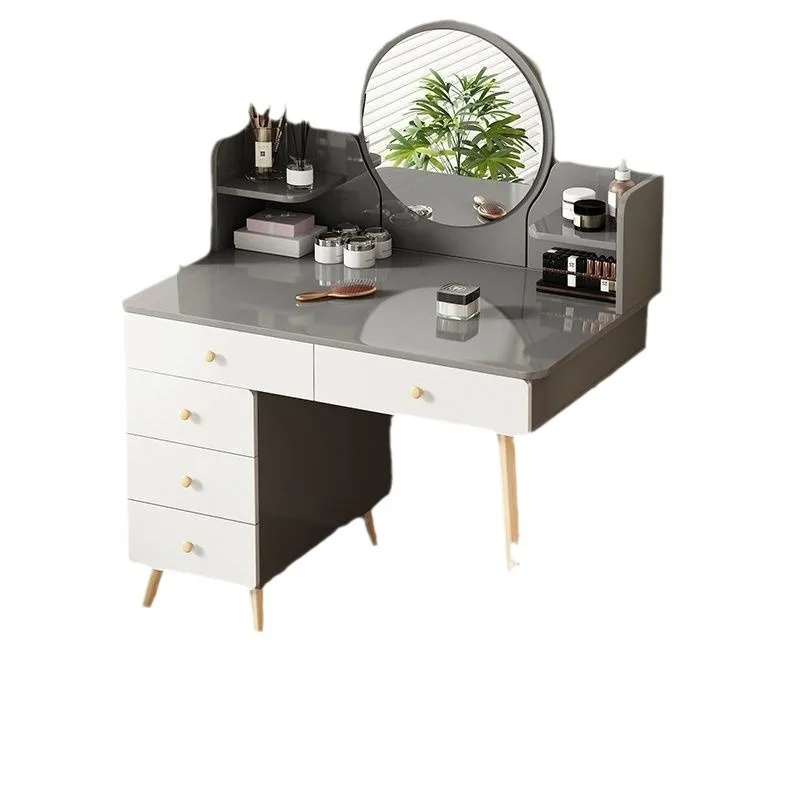 

Nordic style dresser bedroom simple modern small apartment light luxury high-end rental house desk cream dressing table
