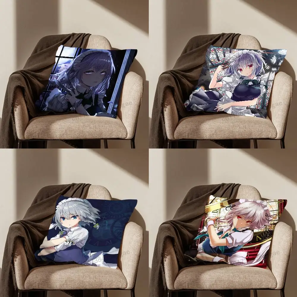 

Cute S-Sakuya I-Izayoi Throw Pillow Case For 45x45cm,55x55cm,30x30cm For Home Bedroom Decoration And Protector