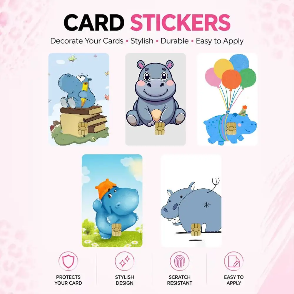 Blue Hippo High‑Res Game Chip Decals Credit Card Mini Waterproof Vinyl Ornament Useful Gift