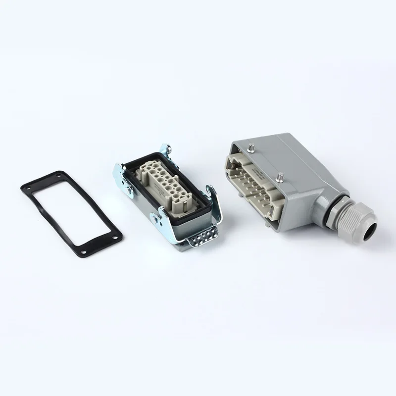 Heavy-duty Aviation Socket Male and Female Docking Plug HE-16-1 Complete Set, Rectangular Connector Hot Runner Waterproof