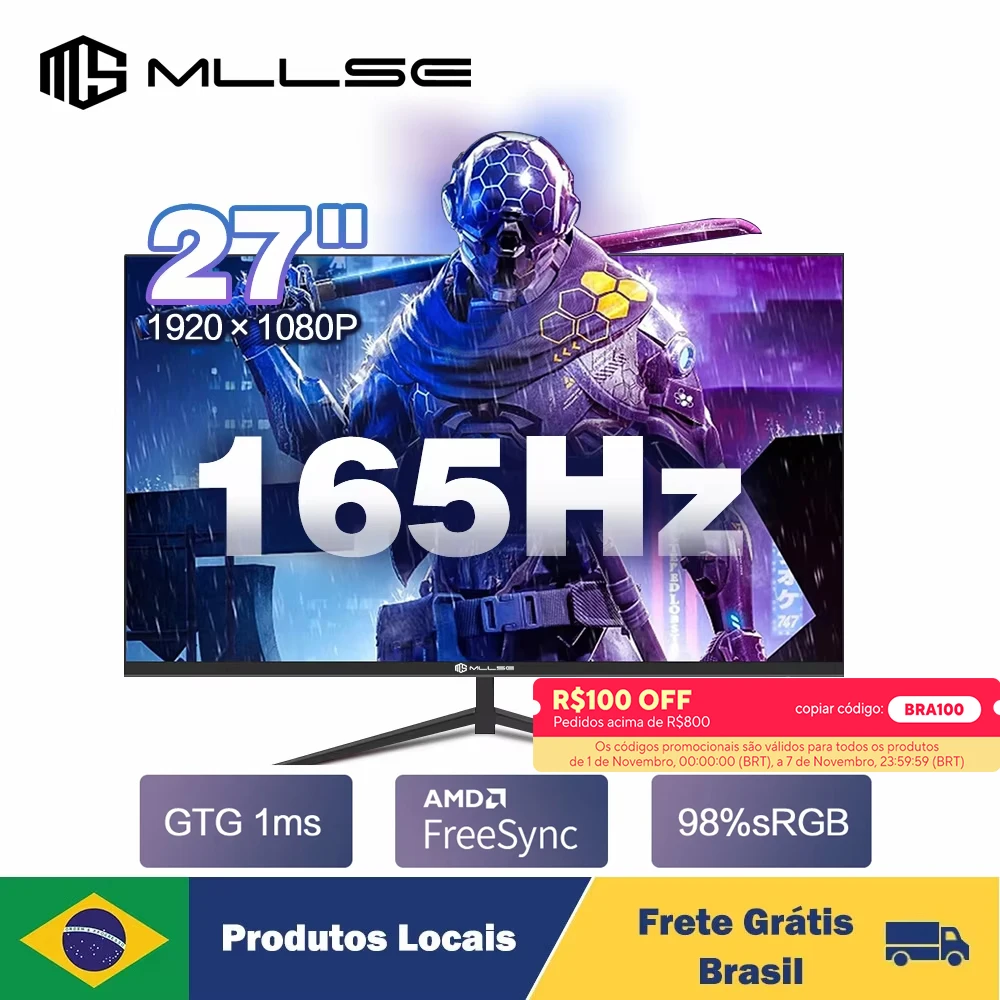 MLLSE 27 Inch Monitor 165Hz IPS Lcd Display FHD Desktop Gaming Computer Screen Flat Panel HDMI-compatible/DP 1920*1080