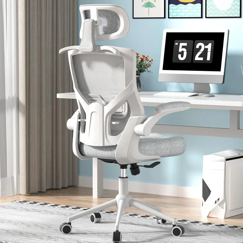 

Ergonomic office chair, high-back mesh office chair with adjustable headrest, lumbar support, reclining and locking functions