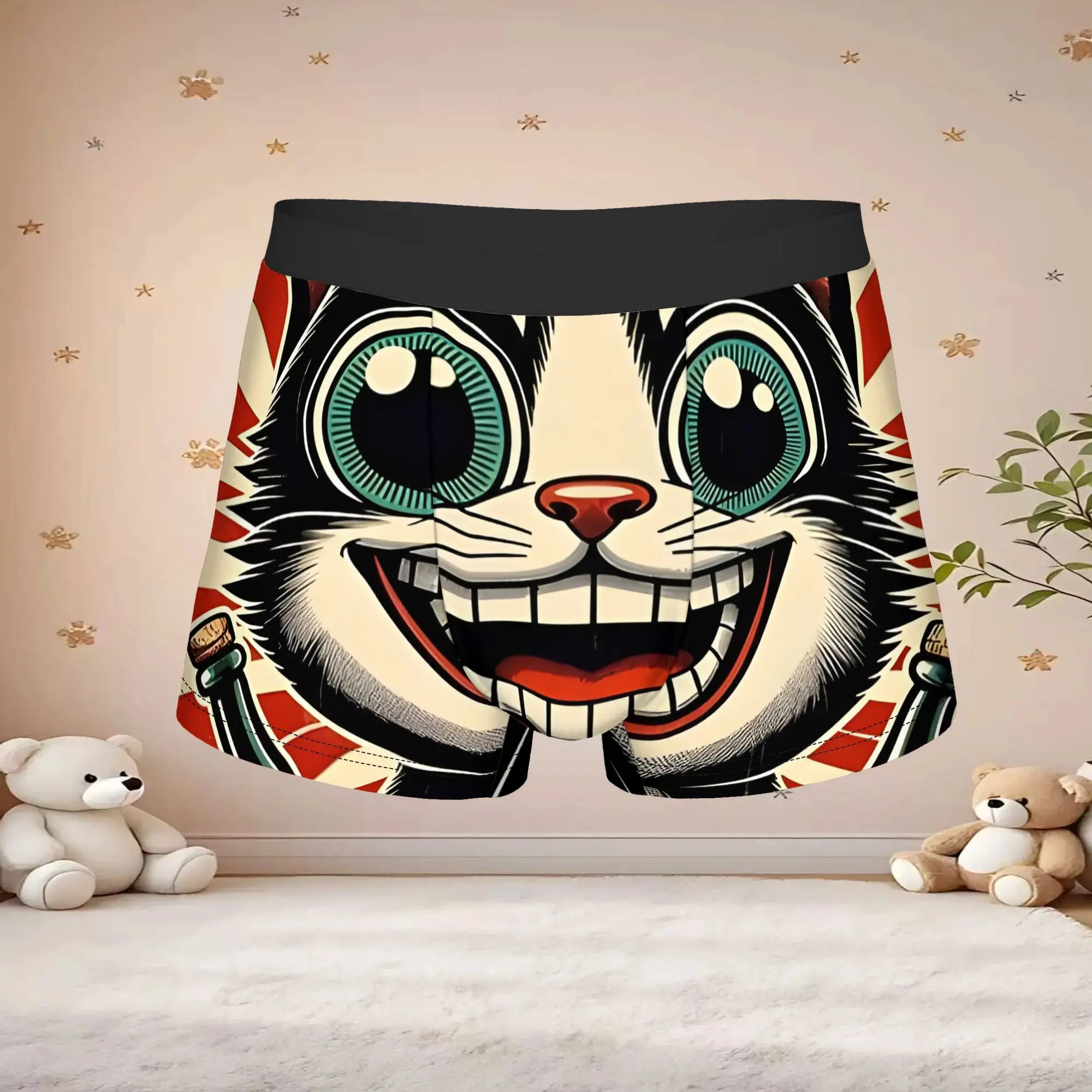 1pc Popular Cat Who Loves Sake Apron boxers  adults  Homme Panties Men's Underwear Print Shorts Boxer Briefs