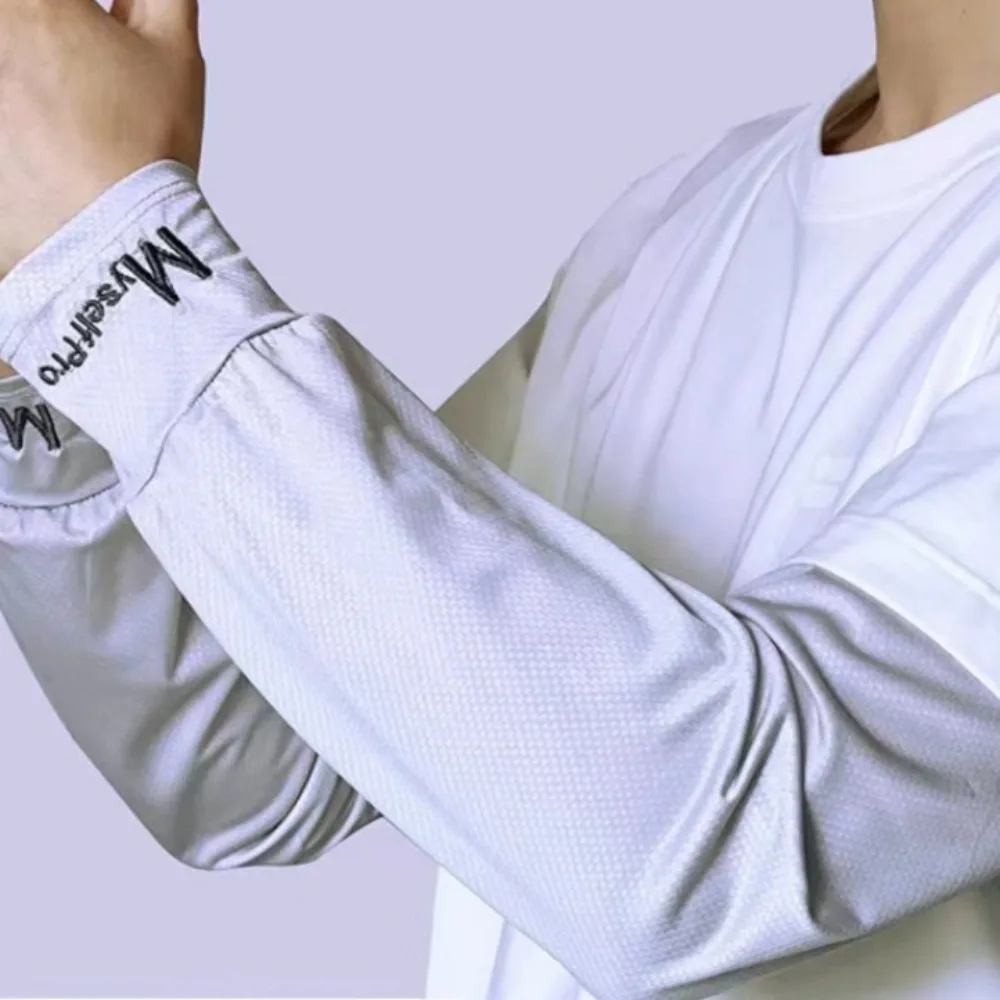 Nuevo Mangas de brazo de seda de hielo protección UV guante de brazo largo suelto antideslizante Protector de mano de gran tamaño Cove verano