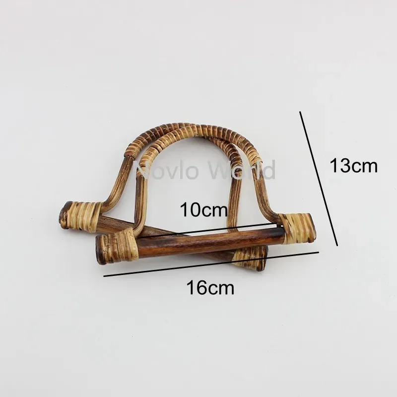 2-20Pcs 16X13cm,28X14cm Natural Rattan Handle Handmade Woven Purse Handbag D Shape Portable Bag Strap Tote DIY Frame Accessories