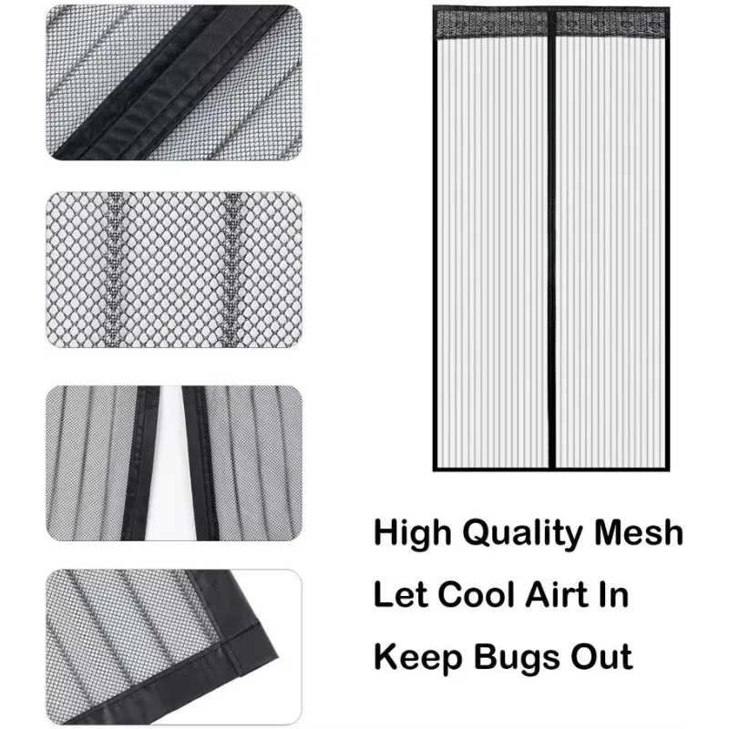 NEW Magnetic Screen Door Curtain Anti-Mosquito Net Fly Screen Mosquito Protection Net Magnet Spring for Doors Windows