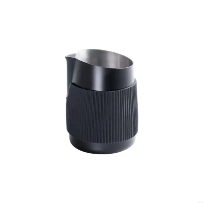 M6CB 420 مل من الفولاذ المقاوم للصدأ الحليب إبريق الحليب باخرة كوب القهوة لاتيه فن لاتيه مناسبة لسهولة لاتيه صنع القهوة والقهوة