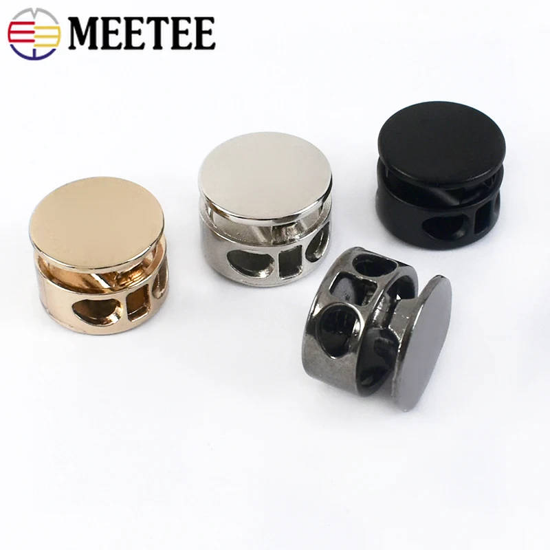 

20Pcs Meetee 10*15mm Metal Cord Lock Two Holes Rope Locks Buckles Hoodies Paracord Ropes Latch for Jacket DIY Sewing Accessories