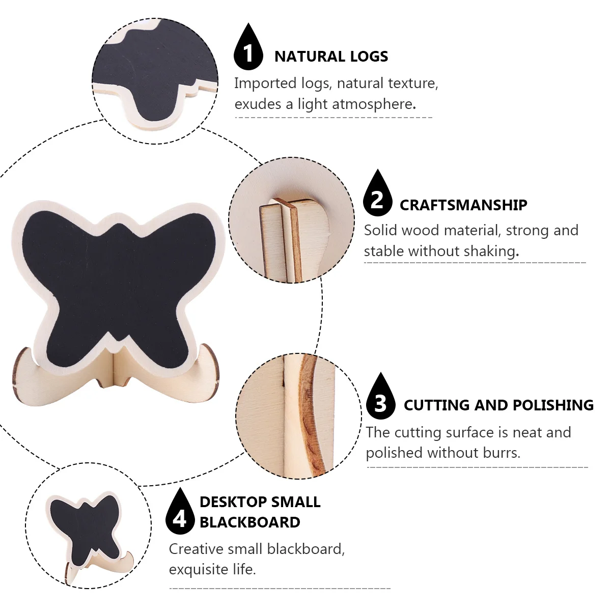 10 قطع سبورة خشبية صغيرة لوحة رسائل صغيرة لتزيين سطح المكتب زينة سبورة خفيفة الوزن لحفلات الحرف اليدوية للأطفال #3