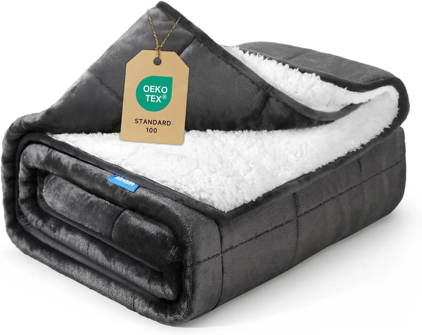 

15 lbs Weighted Blanket, 60x80 inches Sherpa Fleece Throw for Adults, Soft Cozy Heavy Blanket for Couch Sofa Bed