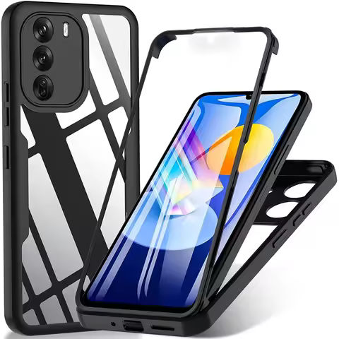 3IN1 360&deg; Full Protection Case For OPPO RENO 12 Pro 12F 12FS A3 A3X A40 A40M A60 A79 A96 A76 A36 4G 5G Acrylic+TPU Phone Cover