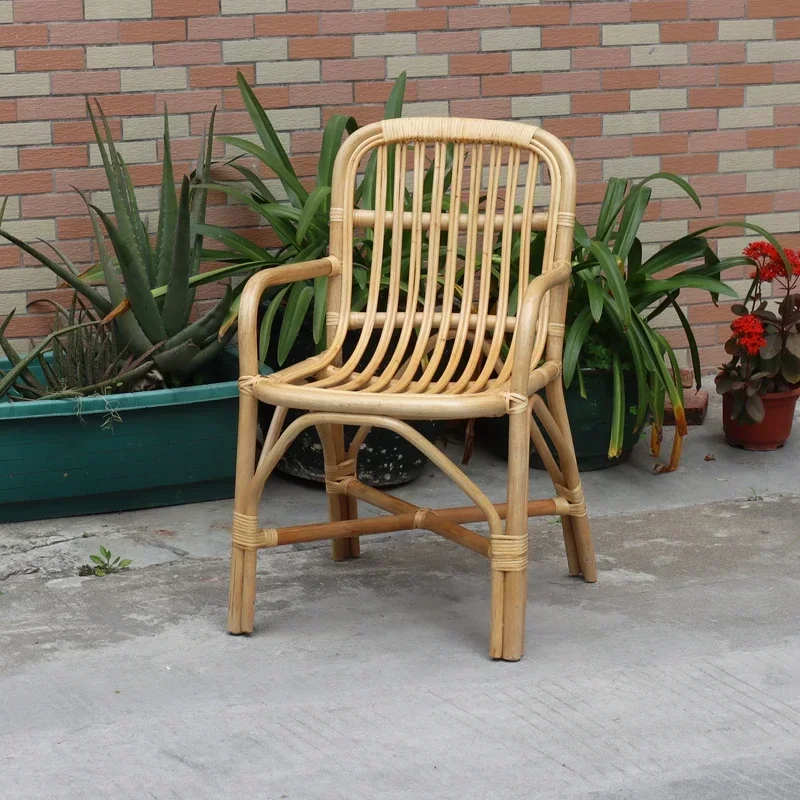 

-Real Rattan Dining Chairs, Natural Rattan Back Coffee Tables Small Apartments Leisure Net Red Tea Houses Balcony Rattan