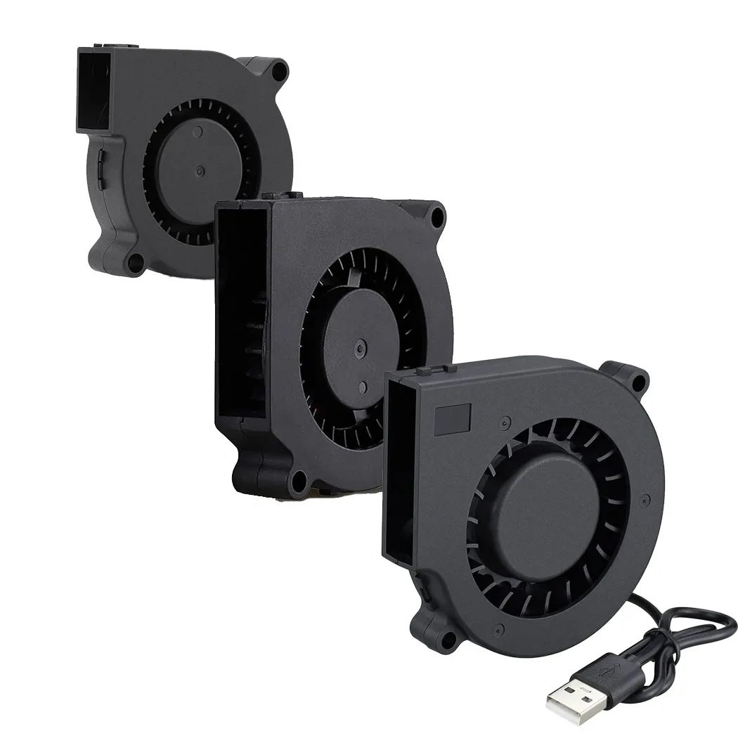 50mm 60mm 75mm USB Blower Fan 5015 6015 7515 5V DC Brushless Turbine Turbo Cooling Fan for Helmet Laptop 3D Printer Ventilaiton