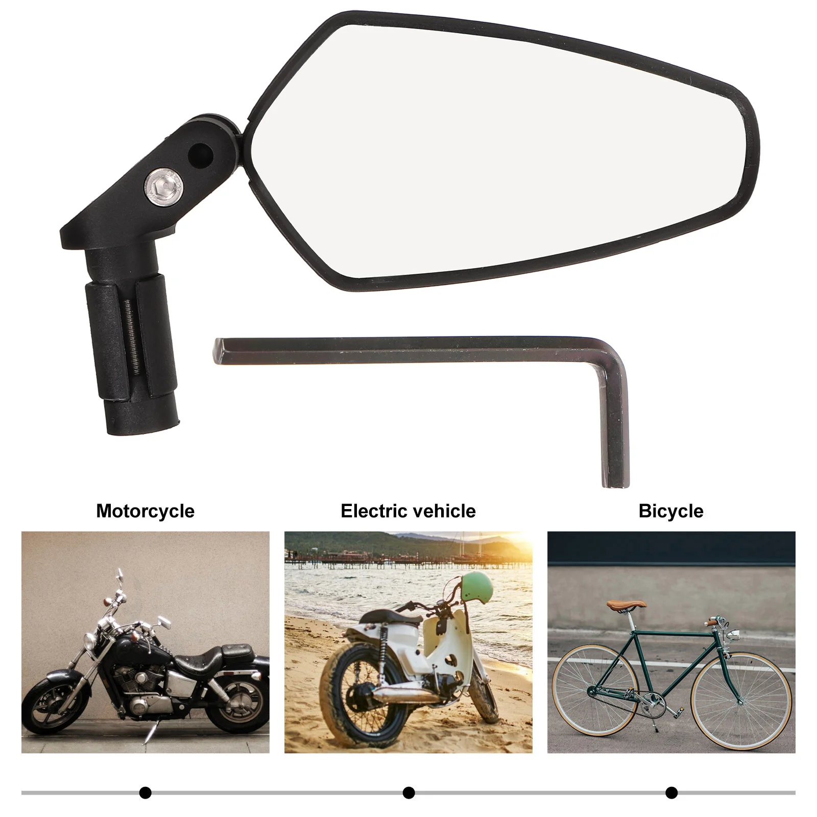 

Bike Mirror Wide Viewing Angle Durable Nylon Resin Material Bicycles Easy to Install Bicycle Mirror
