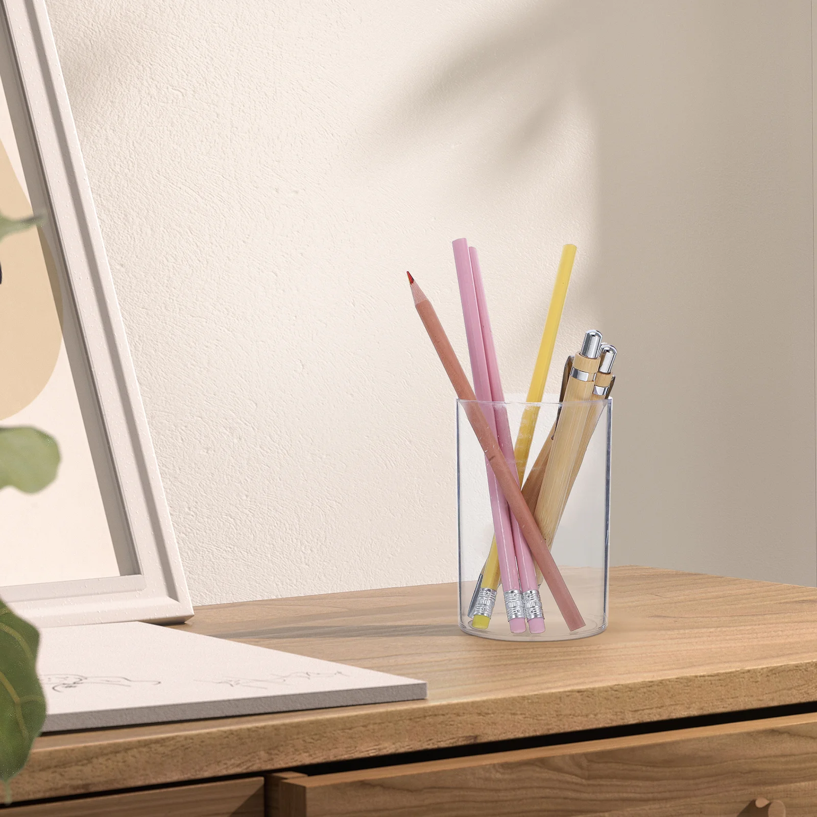 

3Pcs Clear Acrylic Pen Holder Desk Organizer Multifunctional Storage for Office School Makeup Brushes Stationery