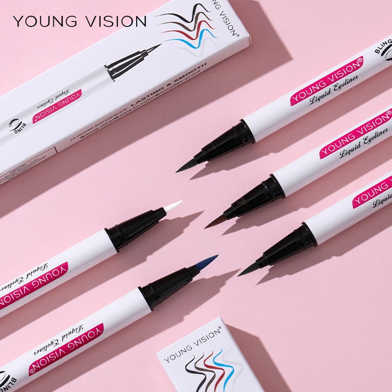 Lápiz delineador de ojos de color resistente al agua de la marca YOUNG VISION, cabezal de esponja, delineador de ojos líquido, secado rápido, 5 colores opcionales