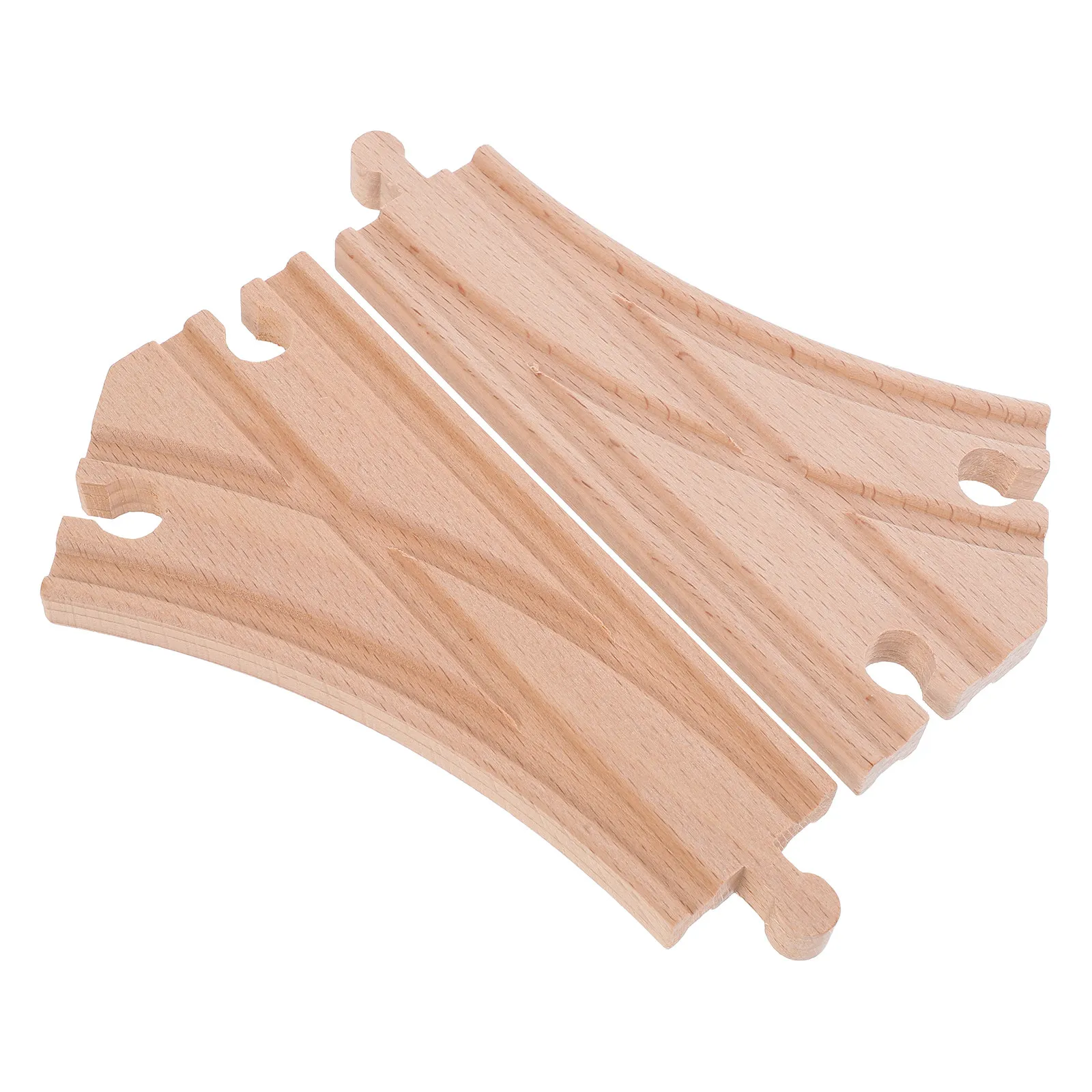 

2 шт. деревянных аксессуаров для железнодорожных путей: вилочные переключатели, креативные элементы для строительства железных дорог, безопасные и износостойкие деревянные детали для поездов